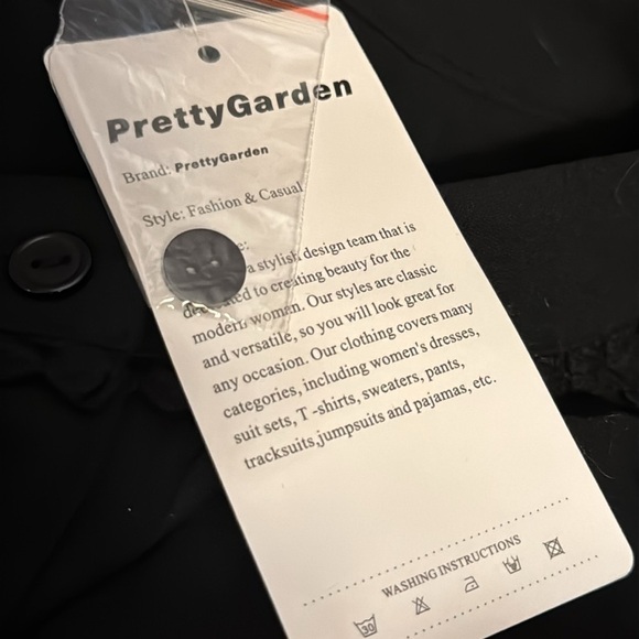 Pretty Garden black cotton buttoned down lantern short sleeves top Sz XXL new - Picture 9 of 9